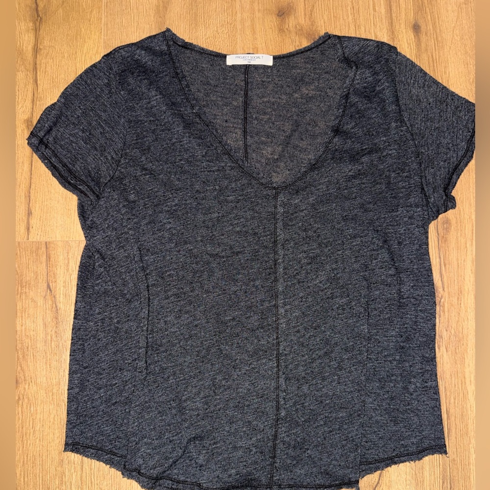 Project Social T Dark Gray V-Neck Tee